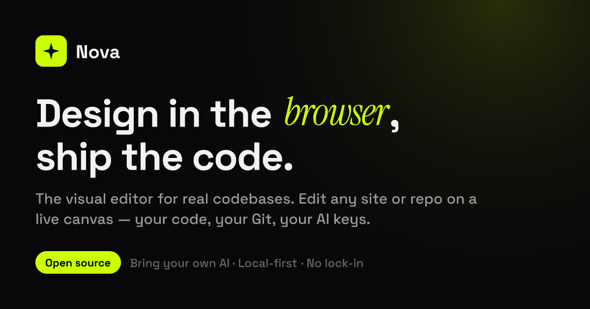 Nova — The visual editor for real code